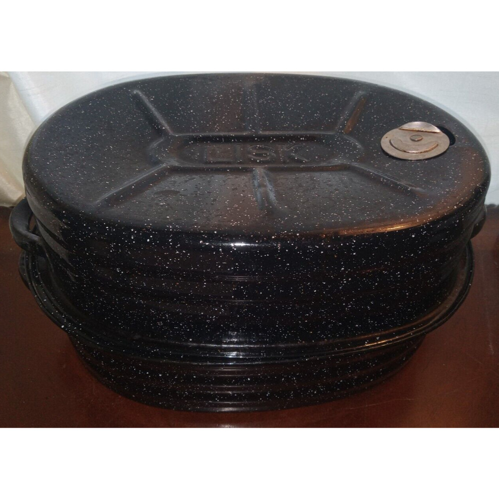 Oval Lisk‎ enamel black speckled oven roasting pan 14" x 9.5" x 7"